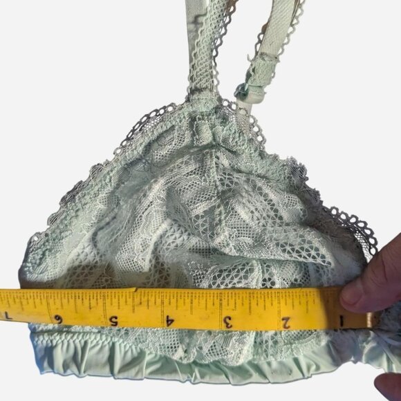 Aerie pastel mint lace triangle bralette - Size Large - Picture 2 of 5